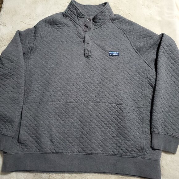 L.L. Bean Quarter Mock Neck Button Quilted Sweater/Jacket Size XXL - Picture 7 of 10